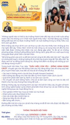 Thư mời Hội thảo: "Thấu hiểu con yêu - Đồng hành đúng cách"